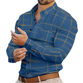 Men's Long Sleeve Slim Fit Button Lapel Men's Tops